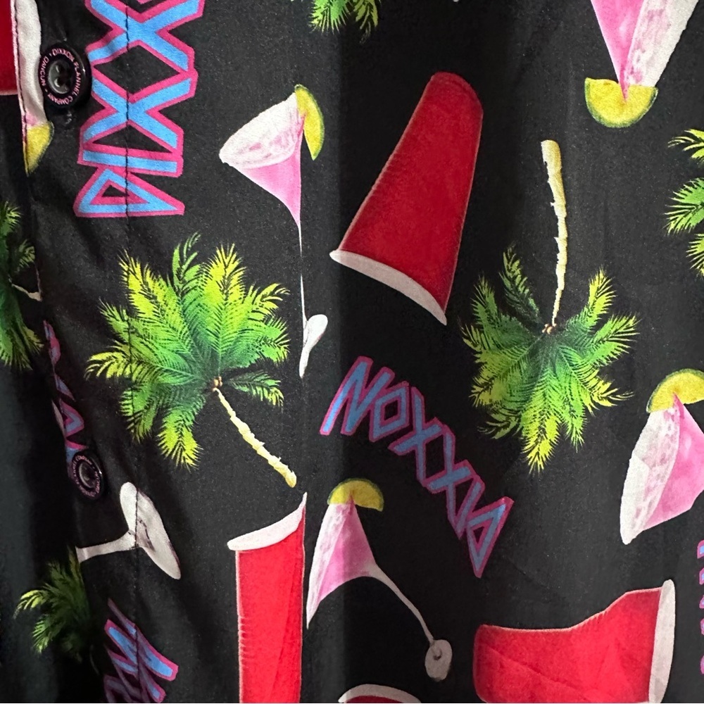 Dixon Dancun Party Wear Shirt Medium M Red Cup Palm Tree Gummy - Picture 5 of 11